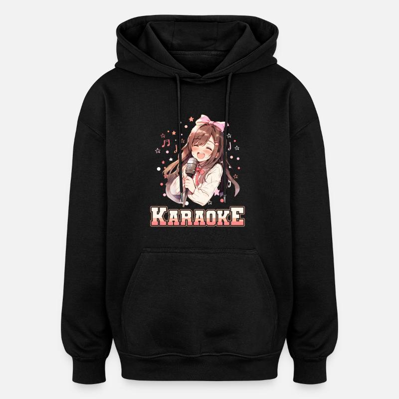 Mädchen Manga Anime Karaoke - Oversized Unisex Hoodie - Schwarz