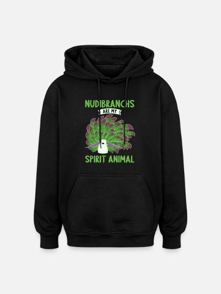 Nudibranches nudibranches - Sweat à capuche oversize unisexe - noir