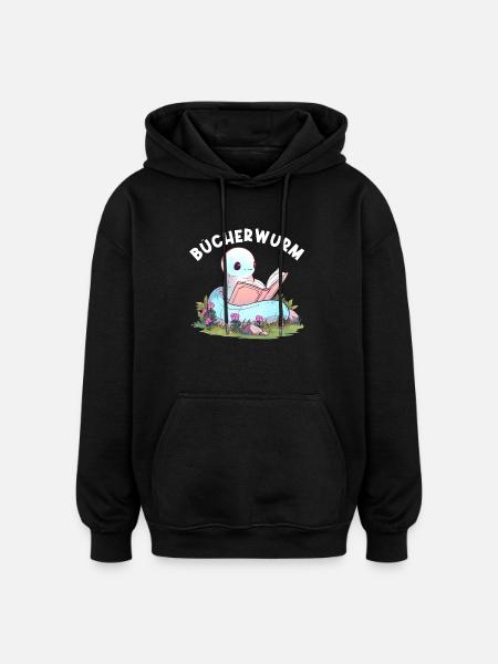 Leidenschaftlicher Leser Leserin Leseratte - Oversized Unisex Hoodie - Schwarz
