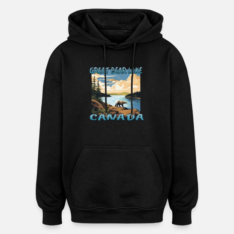 Great Bear Lake, Canada - Oversized Unisex Hoodie - black