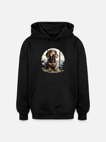 Alpine Badger Hound - Oversized Unisex Hoodie - black