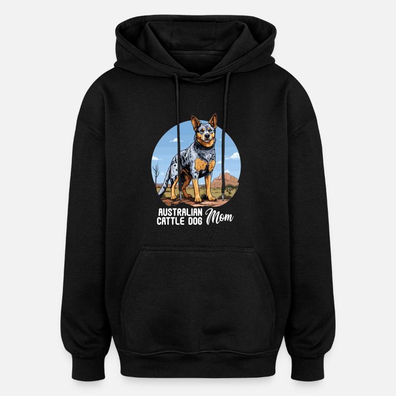 Hund Bouvier australien - Sweat à capuche oversize unisexe - noir