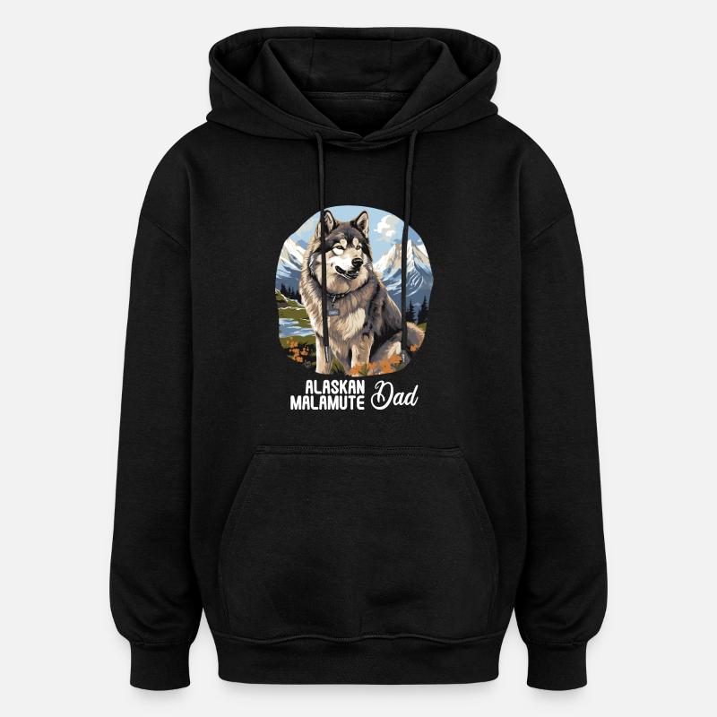 Chien Malamute d’Alaska - Sweat à capuche oversize unisexe - noir