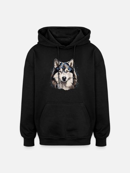 Dog Alaskan Malamute - Oversized Unisex Hoodie - black