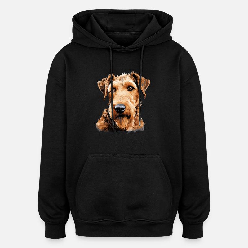 Hund Airedale Terrier - Oversized Unisex Hoodie - Schwarz