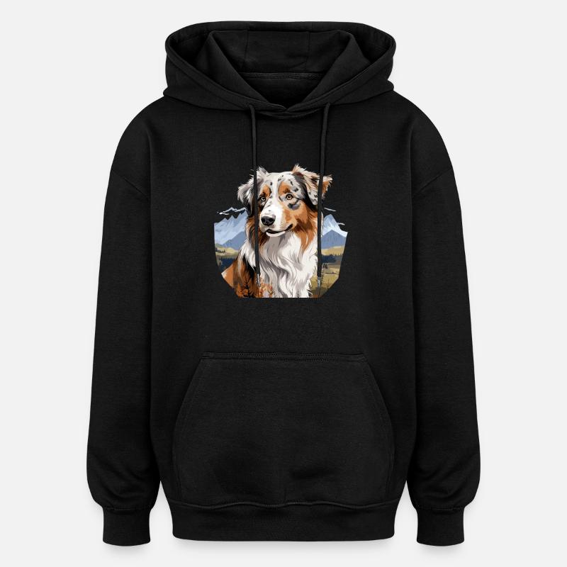 Hund Australian Shepherd - Oversized Unisex Hoodie - Schwarz