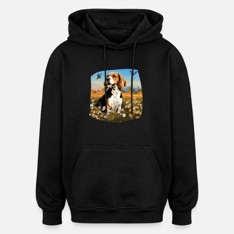 Dog Beagle Harrier - Oversized Unisex Hoodie - black