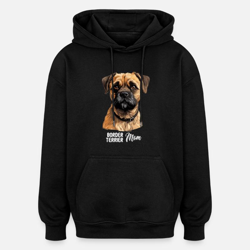 Chien Border Terrier - Sweat à capuche oversize unisexe - noir