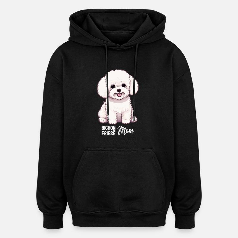 Chien Bichon Friesé - Sweat à capuche oversize unisexe - noir
