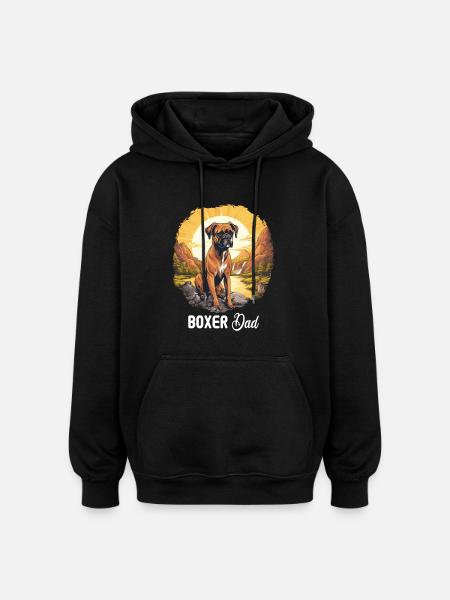 Hund Boxer - Oversized Unisex Hoodie - Schwarz