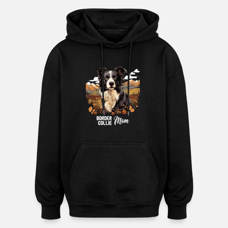 Hund Border Collie - Oversized Unisex Hoodie - Schwarz