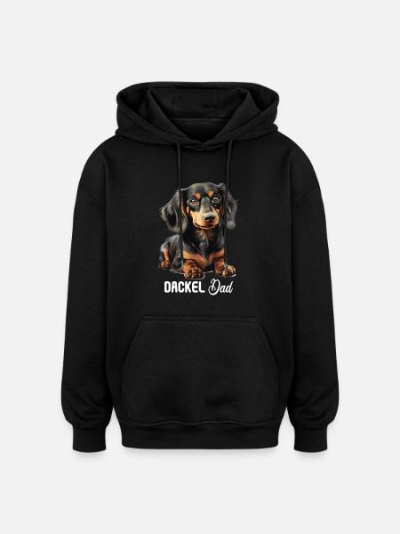 Dog Dachshund - Oversized Unisex Hoodie - black