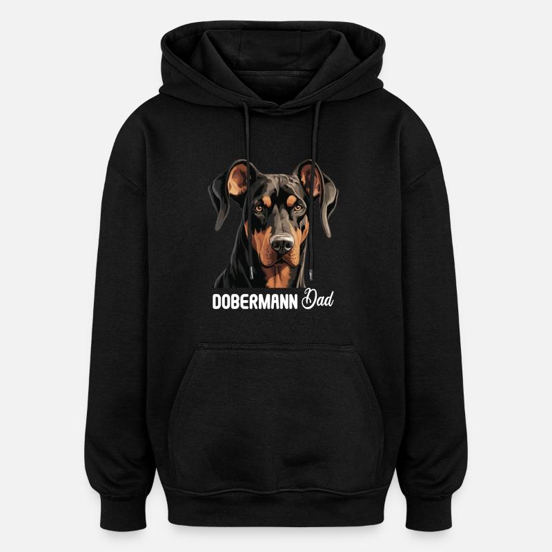 Chien Doberman - Sweat à capuche oversize unisexe - noir
