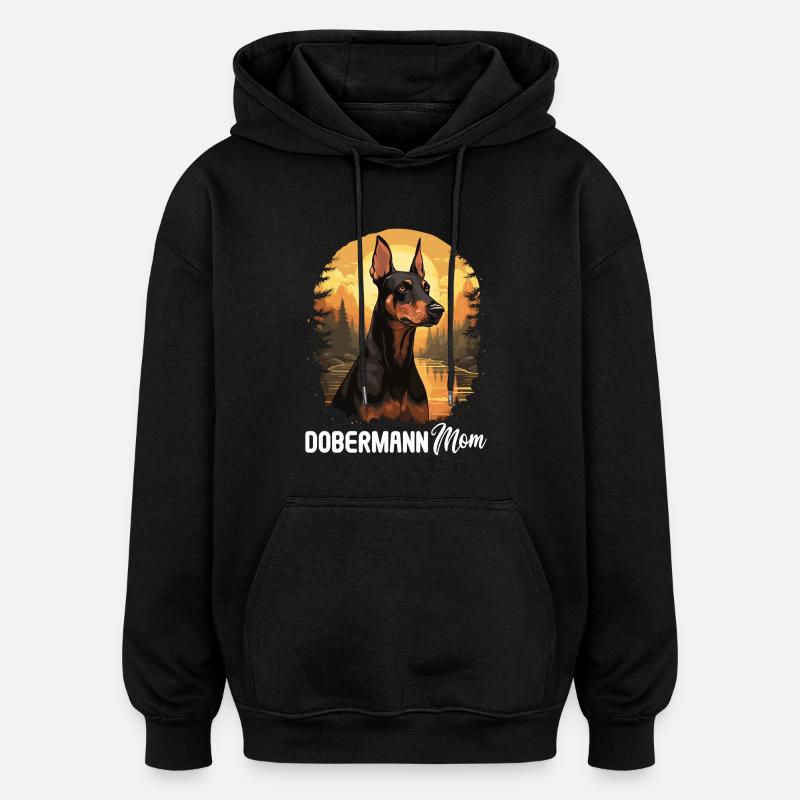 Hund Dobermann - Oversized Unisex Hoodie - Schwarz