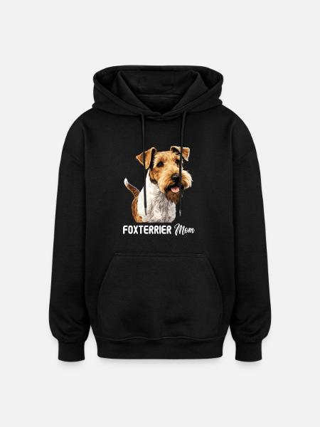 Dog Fox Terrier - Oversized Unisex Hoodie - black