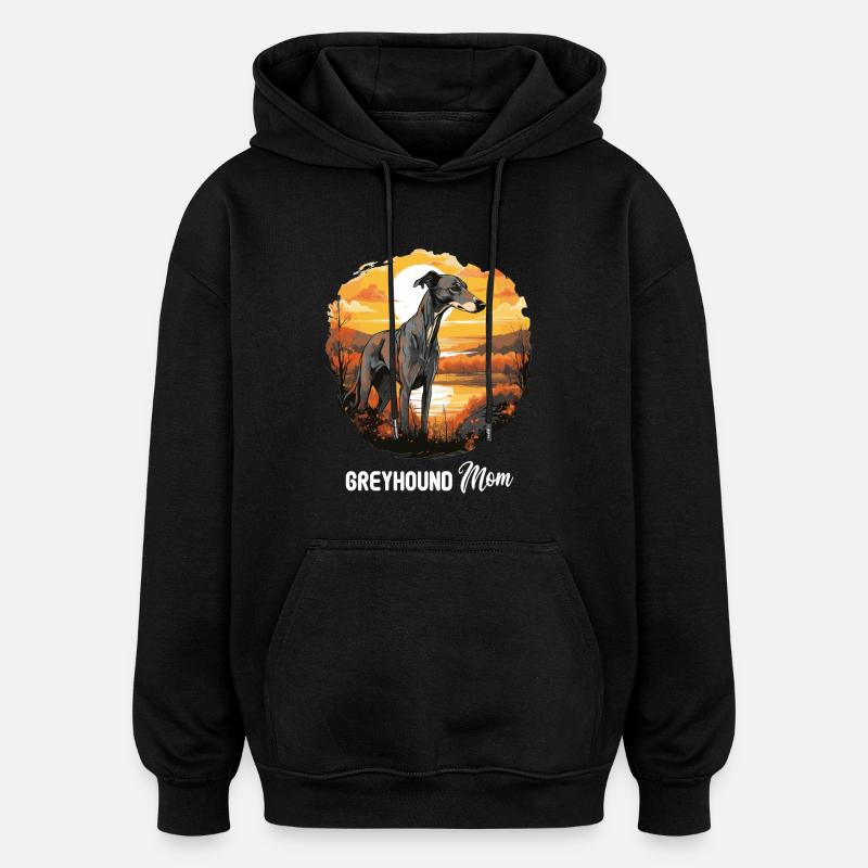 Hund Greyhound - Oversized Unisex Hoodie - Schwarz