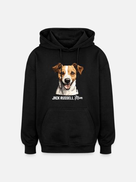Dog Jack Russell - Oversized Unisex Hoodie - black