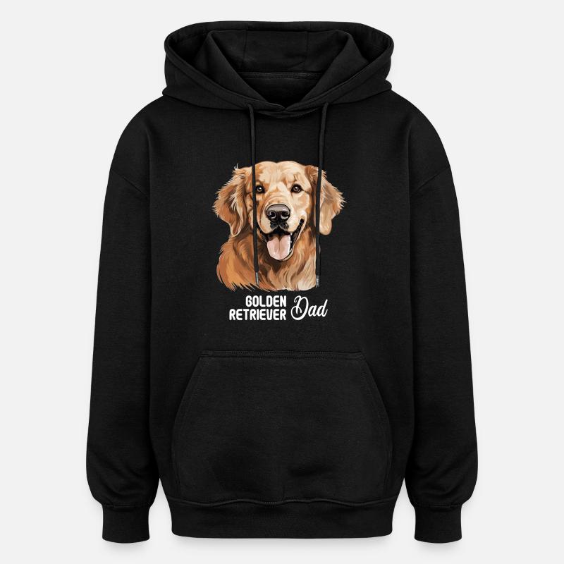 Chien Golden Retriever - Sweat à capuche oversize unisexe - noir