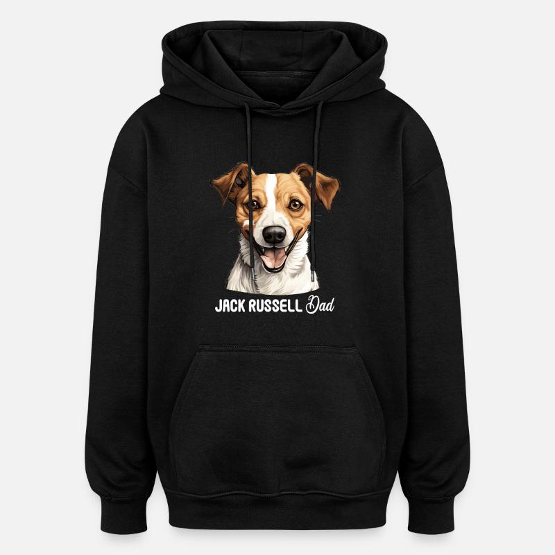 Chien Jack Russell - Sweat à capuche oversize unisexe - noir