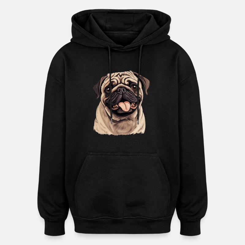 Carlin - Sweat à capuche oversize unisexe - noir