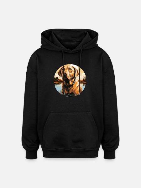 Labrador - Sweat à capuche oversize unisexe - noir
