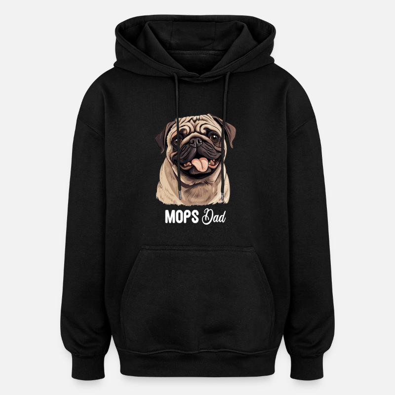 Mops - Oversized Unisex Hoodie - Schwarz