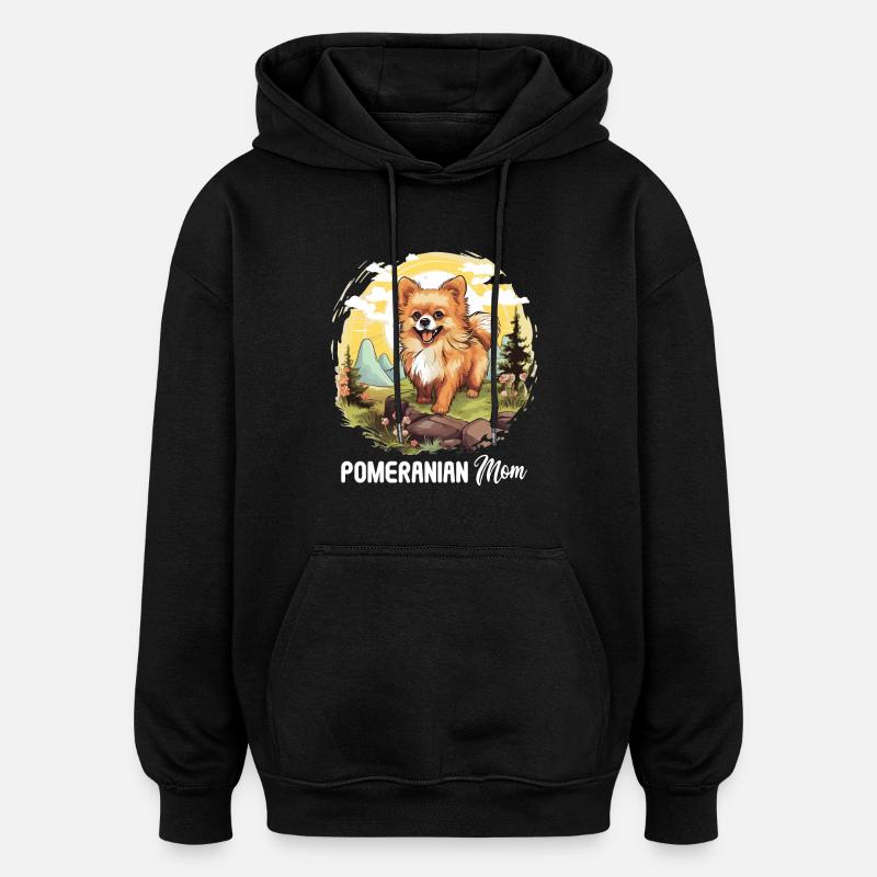 Poméranien - Sweat à capuche oversize unisexe - noir