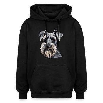 Riesenschnauzer - Oversized Unisex Hoodie - Schwarz - Vorne - Noah (186cm)