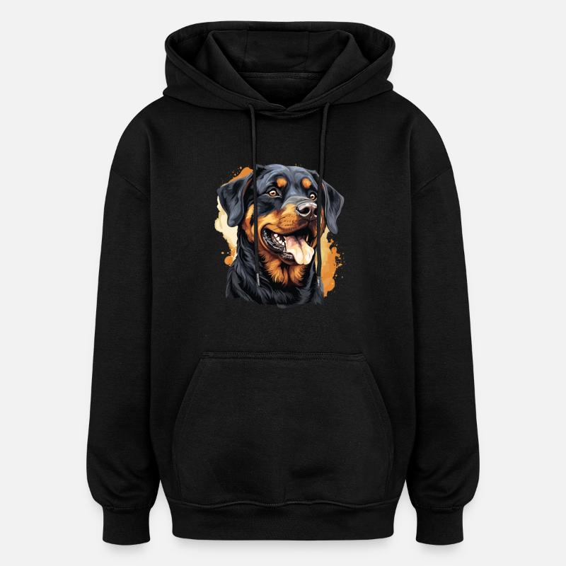Rottweiler - Sweat à capuche oversize unisexe - noir