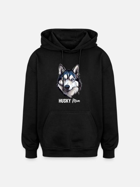 Husky - Oversized Unisex Hoodie - Schwarz