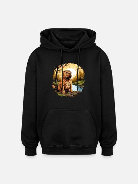 Shar Pei - Oversized Unisex Hoodie - Schwarz