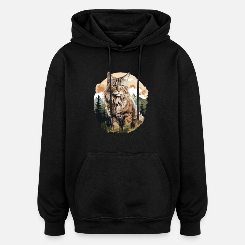 Norwegian Forest Cat - Oversized Unisex Hoodie - Schwarz