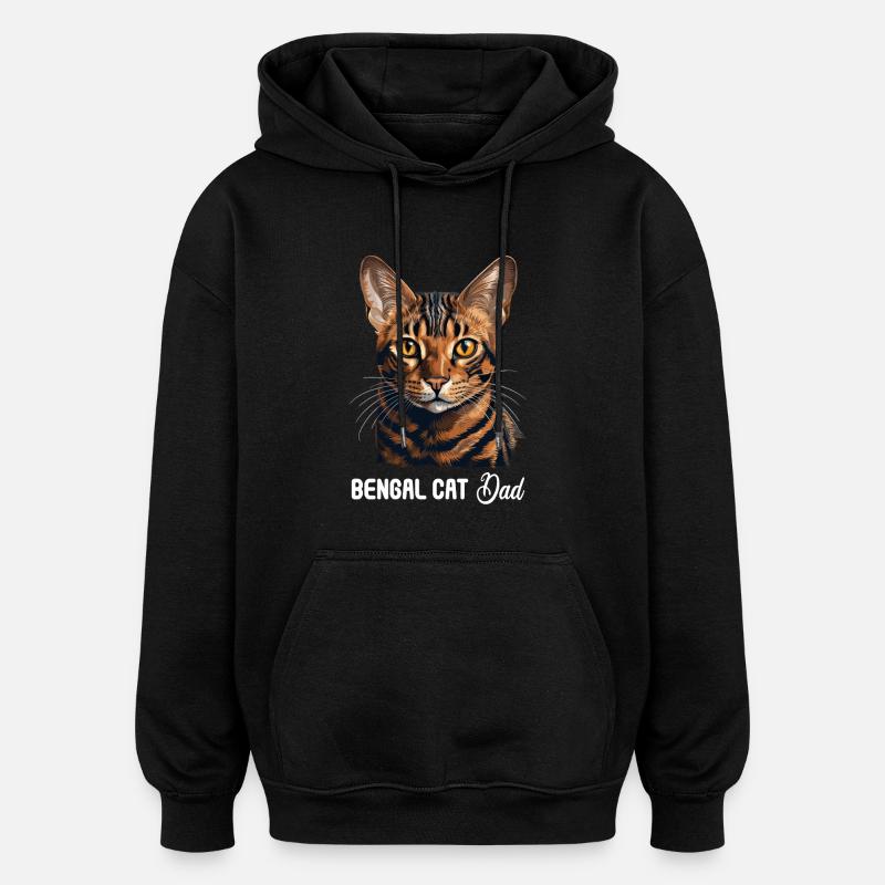 Chat du Bengale - Sweat à capuche oversize unisexe - noir