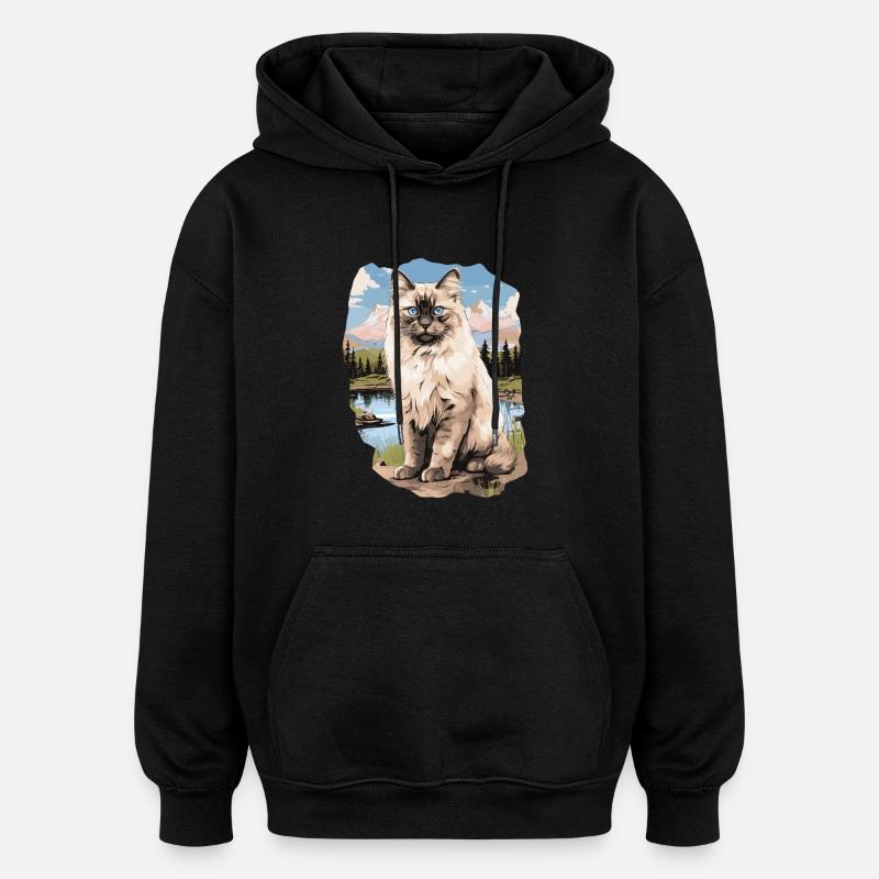 Ragdoll - Oversized Unisex Hoodie - black