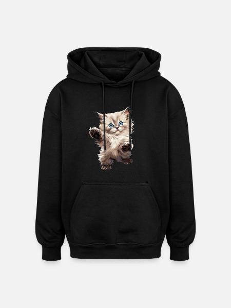 Ragdoll - Oversized Unisex Hoodie - Schwarz