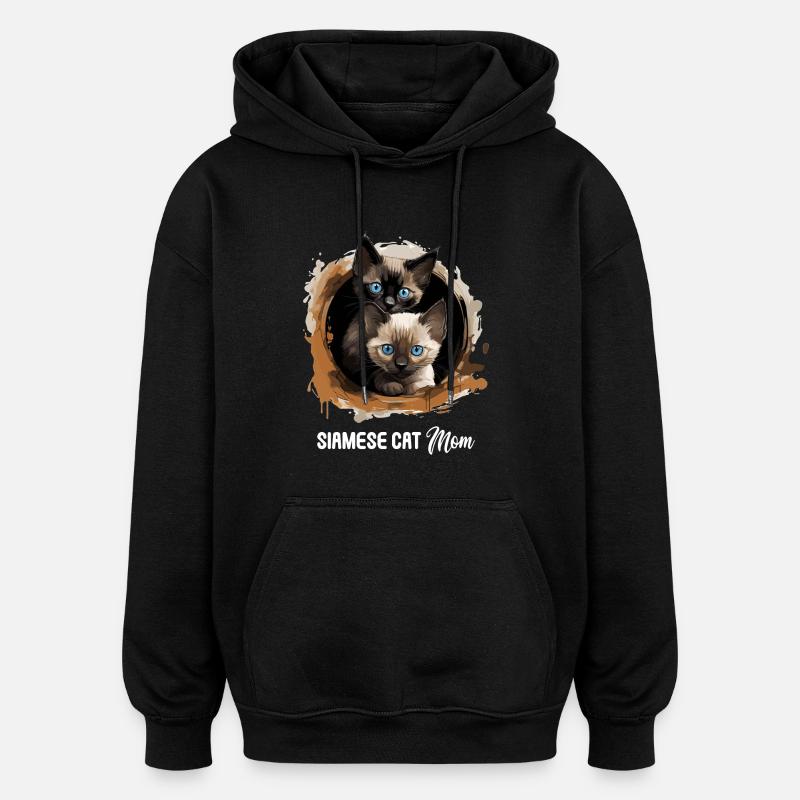 Siamese Cat Siamkatze - Oversized Unisex Hoodie - Schwarz