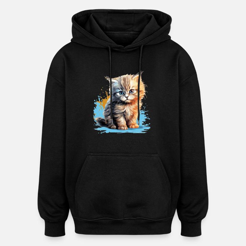Chat persan Perser Katze - Sweat à capuche oversize unisexe - noir