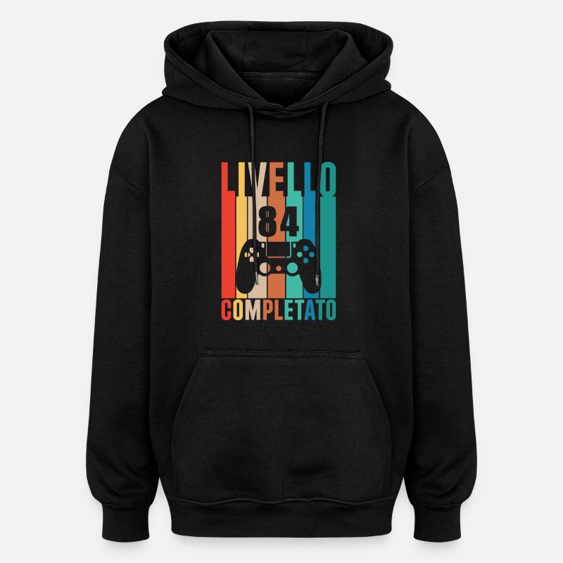Anniversaire Niveau 84 - Sweat à capuche oversize unisexe - noir