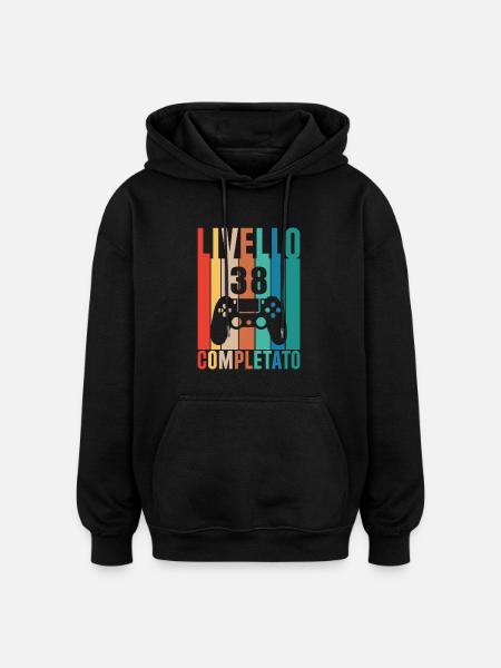 Level 38 - Oversized Unisex Hoodie - black