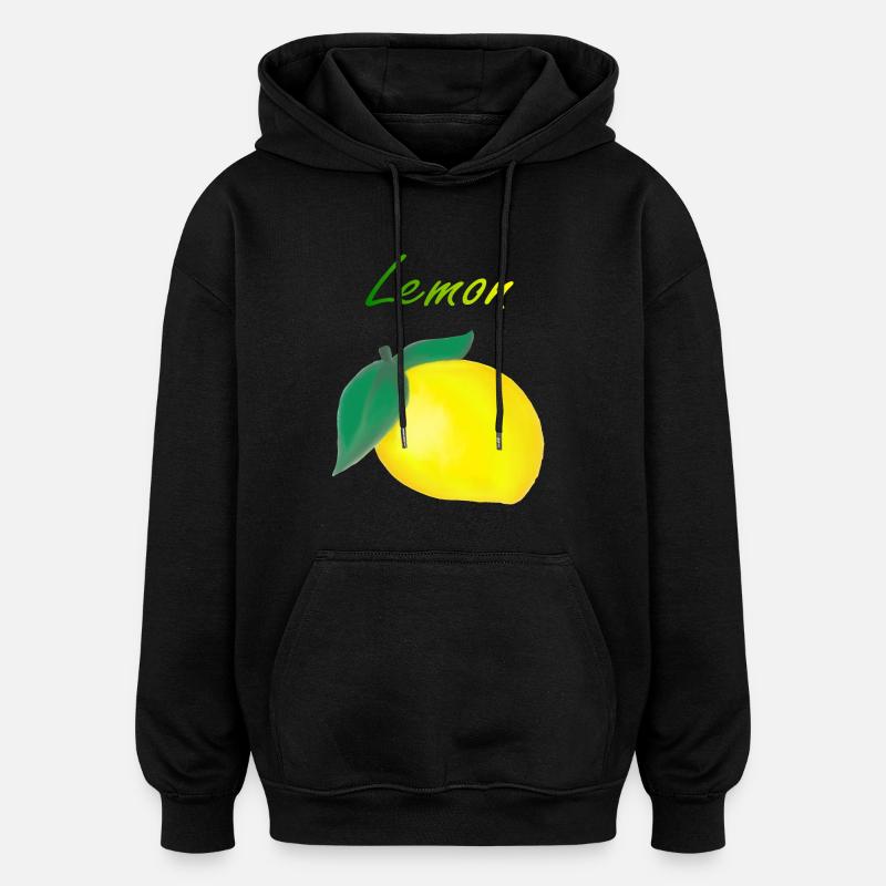 Lemon - Oversized Unisex Hoodie - black
