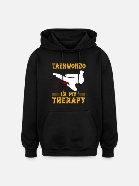 Taekwondo is my Therapy - Oversized Unisex Hoodie - black