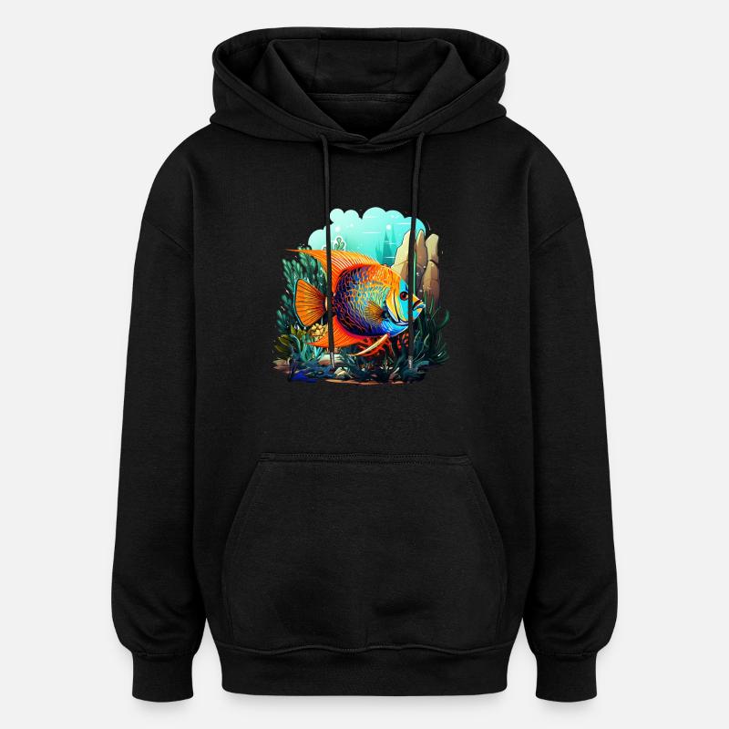 Angelfish - Sweat à capuche oversize unisexe - noir