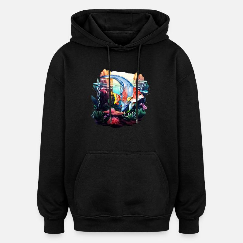 Angelfish - Sweat à capuche oversize unisexe - noir