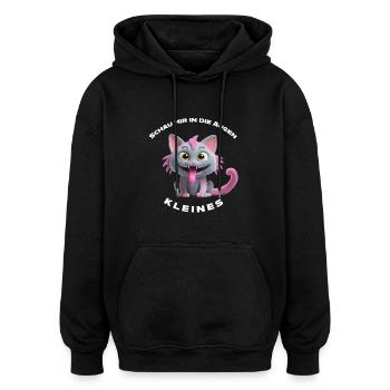 Schau mir in die Augen Kleines - Oversized Unisex Hoodie - Schwarz - Vorne - Noah (186cm)