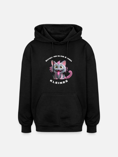Regarde-moi dans les yeux petit - Sweat à capuche oversize unisexe - noir