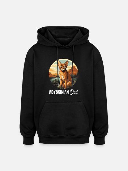 Abyssinian Cat Abessinierkatze - Oversized Unisex Hoodie - black