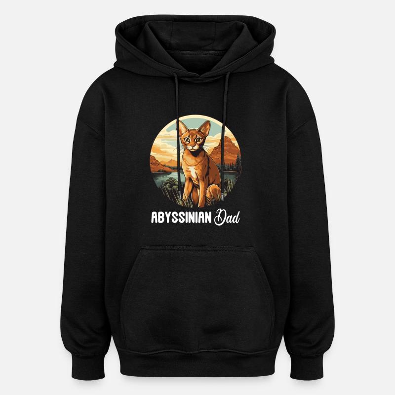 Chat d’Abyssinie Abessinierkatze - Sweat à capuche oversize unisexe - noir