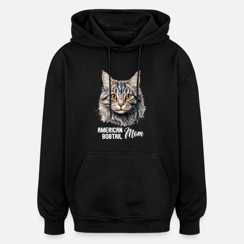 Chat Chats American Bobtail - Sweat à capuche oversize unisexe - noir