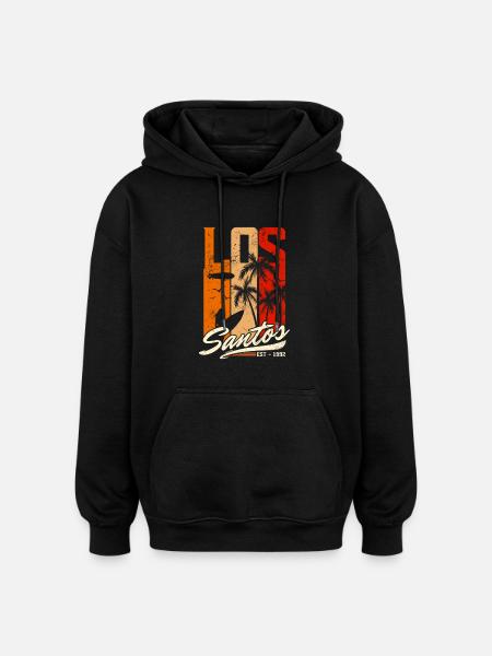 Los Santos Est 1992 - Sunset - Oversized Unisex Hoodie - black
