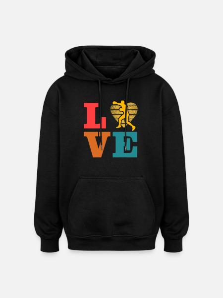 Boxe - Sweat à capuche oversize unisexe - noir